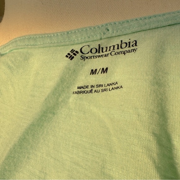 Columbia Racerback Tank Top Light Aqua w/ Ombré Granite Pattern to Dark Aqua Med - Picture 3 of 8